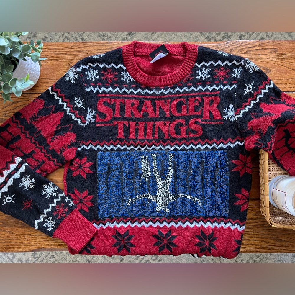 Stranger Things Double Image Sequin Sweater